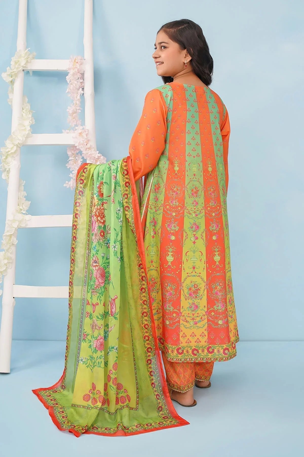 Best Poly Lawn Digital Printed 3 Pc Suit - Wear Ochre -