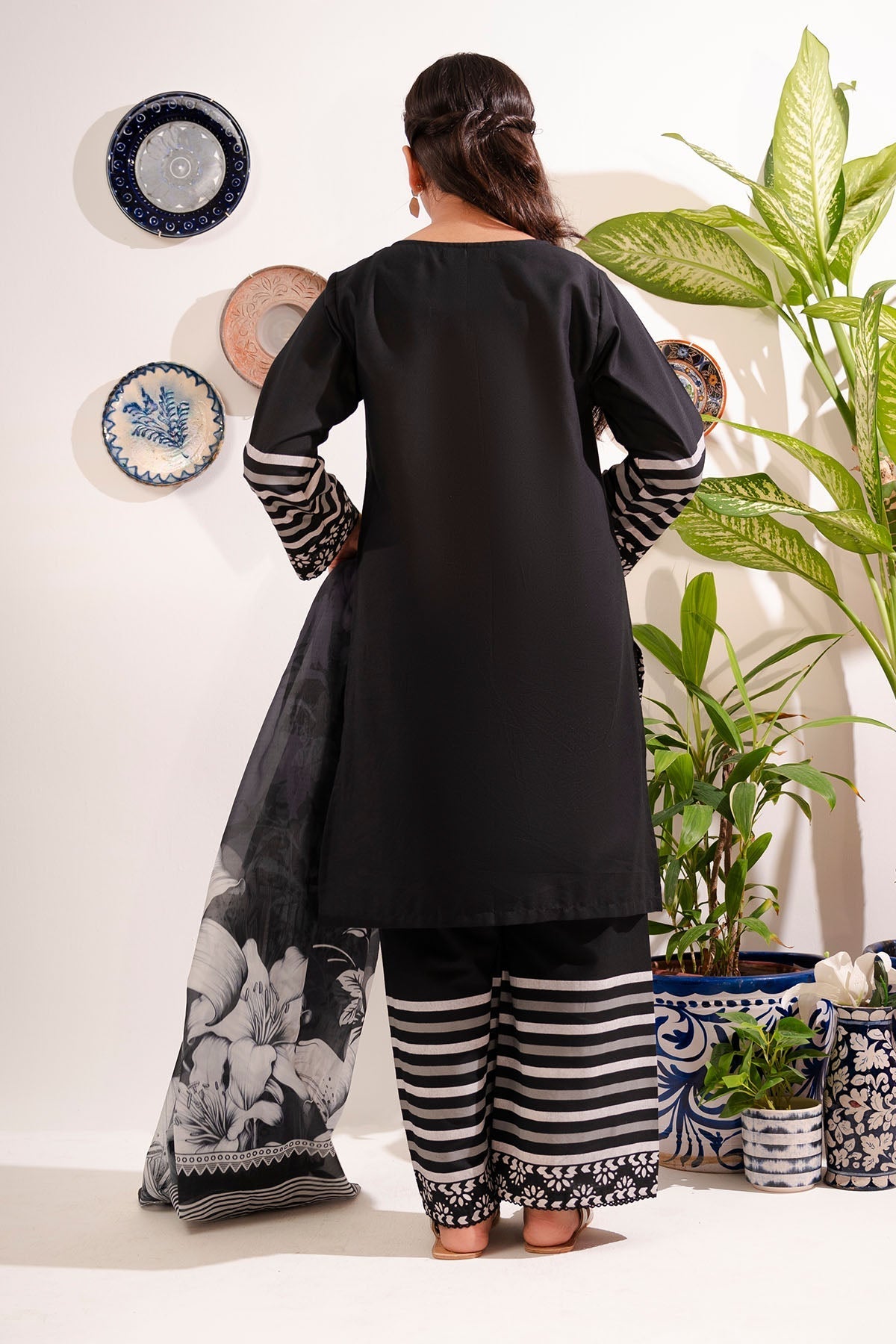 Ochre Clothing Cotton Printed 3 Pc Suit
