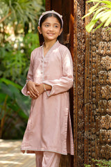 Ochre Clothing Dobby Cotton Embellished 2 Pc Suit