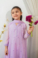 Ochre Clothing Toddlers Eastern Chiffon Embroidered 3 Pc Suit