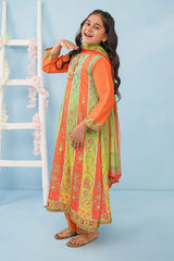 Best Poly Lawn Digital Printed 3 Pc Suit - Wear Ochre -