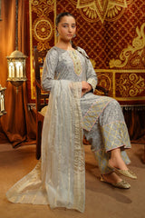 Ochre Clothing Girls Full Suits Cotton Silk Embellished 3 Pc Suit