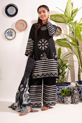 Ochre Clothing Cotton Printed 3 Pc Suit