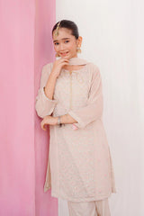 Ochre Clothing Kids Formals-Chiffon Embroidered 3 Pc Suit-SHD-21