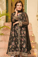 Best Women's Chiffon Embroidered 3 Pc Suit - Wear Ochre -