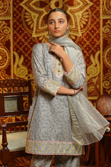 Ochre Clothing Girls Full Suits Cotton Silk Embellished 3 Pc Suit