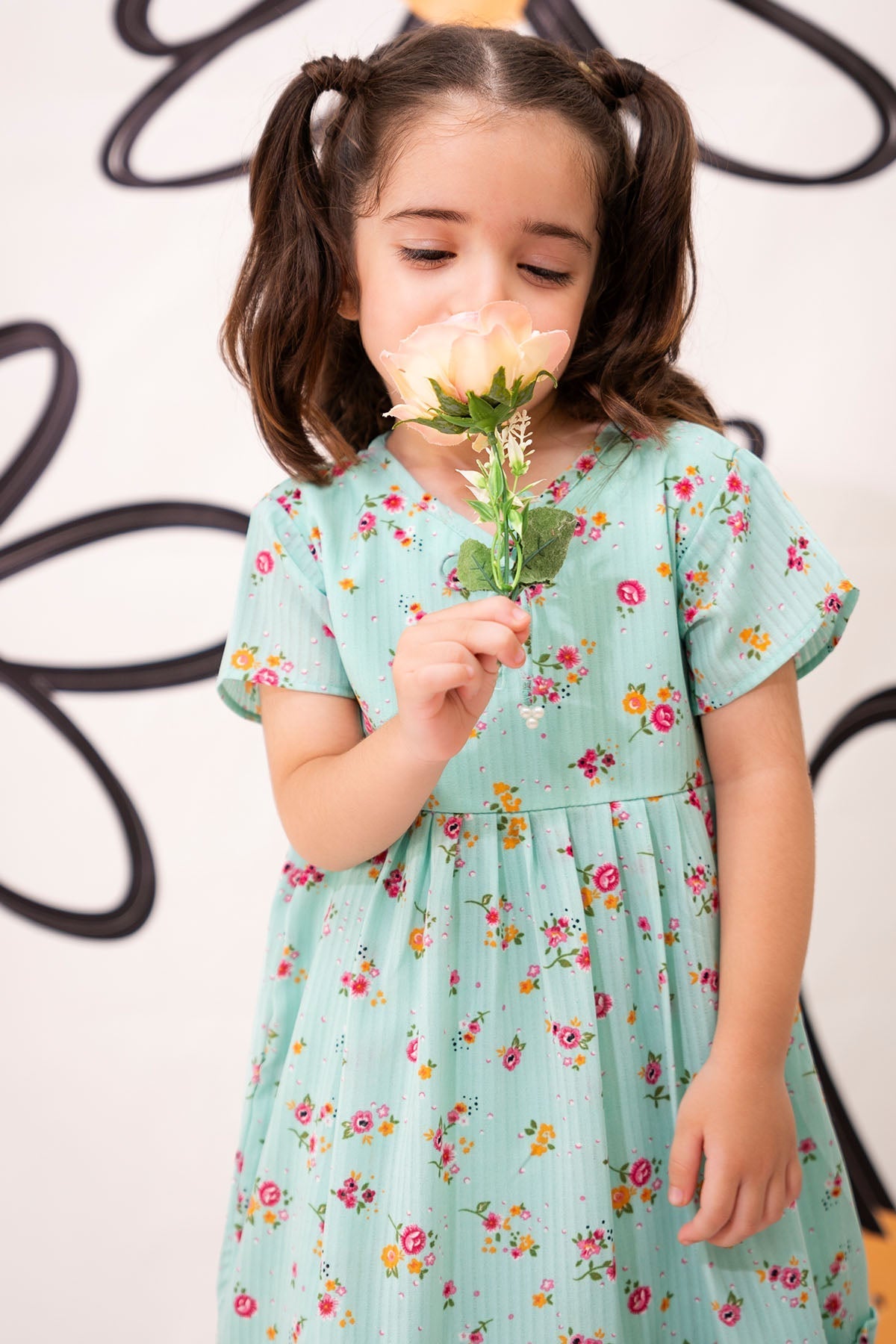 Ochre Clothing Toddler Western Printed Georgette Dress