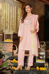 Best Women's Cotton Silk Hand Adda Work 3 Pc Suit - Wear Ochre -