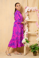 Ochre Clothing Georgette Printed Dress