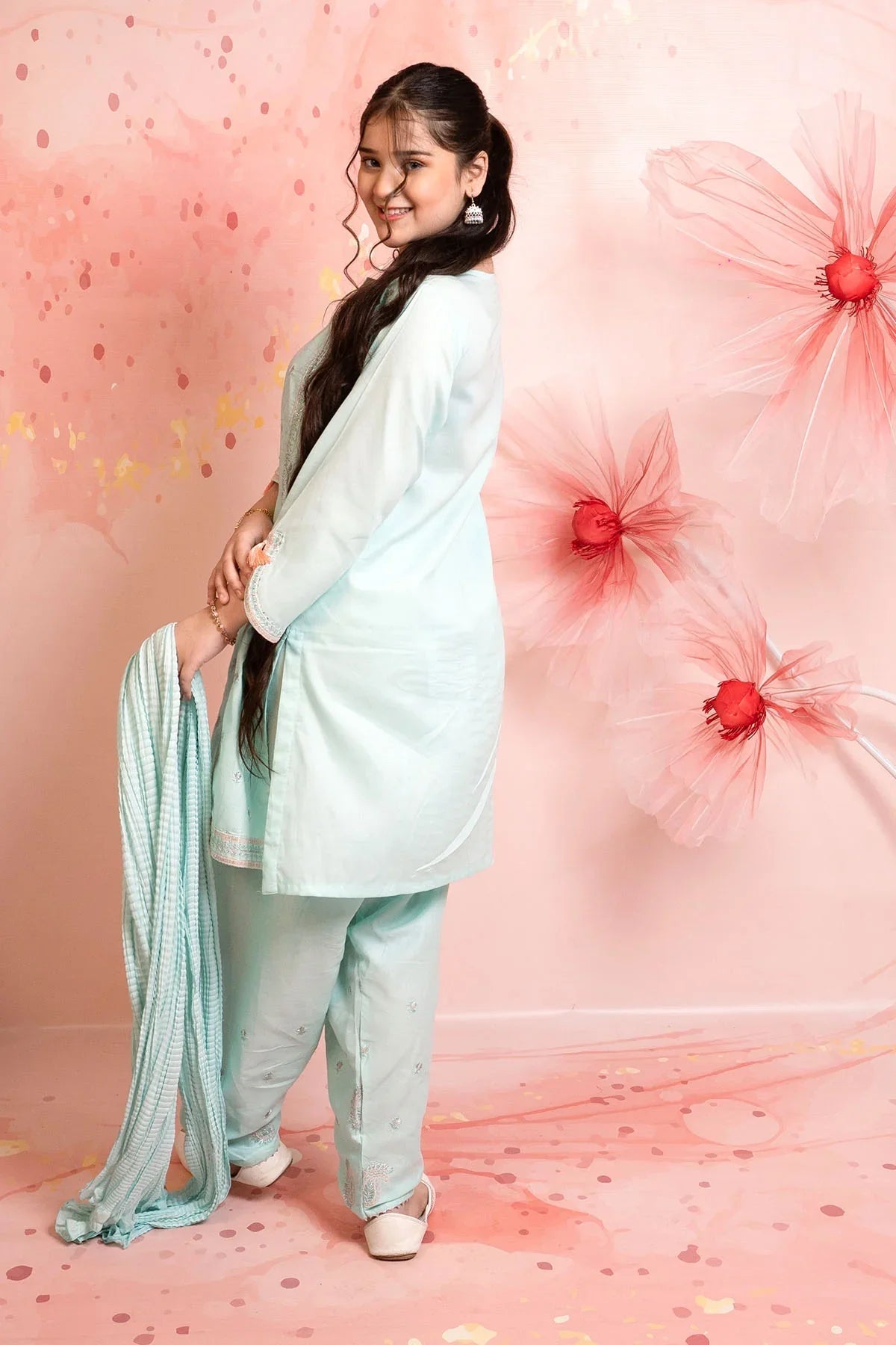 Best Cotton Embroidered 3 Pc Suit - Wear Ochre -