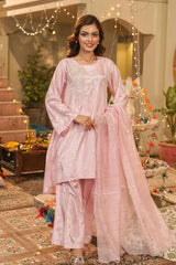 Best Women's Cotton Silk Hand Adda Work 3 Pc Suit - Wear Ochre -