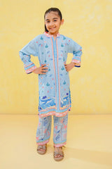 Ochre Clothing Stitched 2 Piece Digital Printed Poly Lawn Kids Suit-OCH-PLDP2-1Y-4