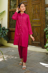 Ochre Clothing Dobby Cotton Embellished 2 Pc Suit