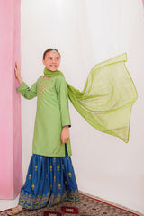 Ochre Clothing Kids Winter-Cotton Silk Hand Adda Work 3 Pc Suit-SHD-19