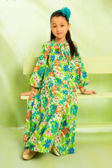 Ochre Clothing Toddler Western Printed Georgette Dress