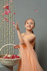 Sequence Net Hand Adda Work 3 Pc Suit - Wear Ochre