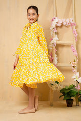 Ochre Clothing Georgette Printed Dress