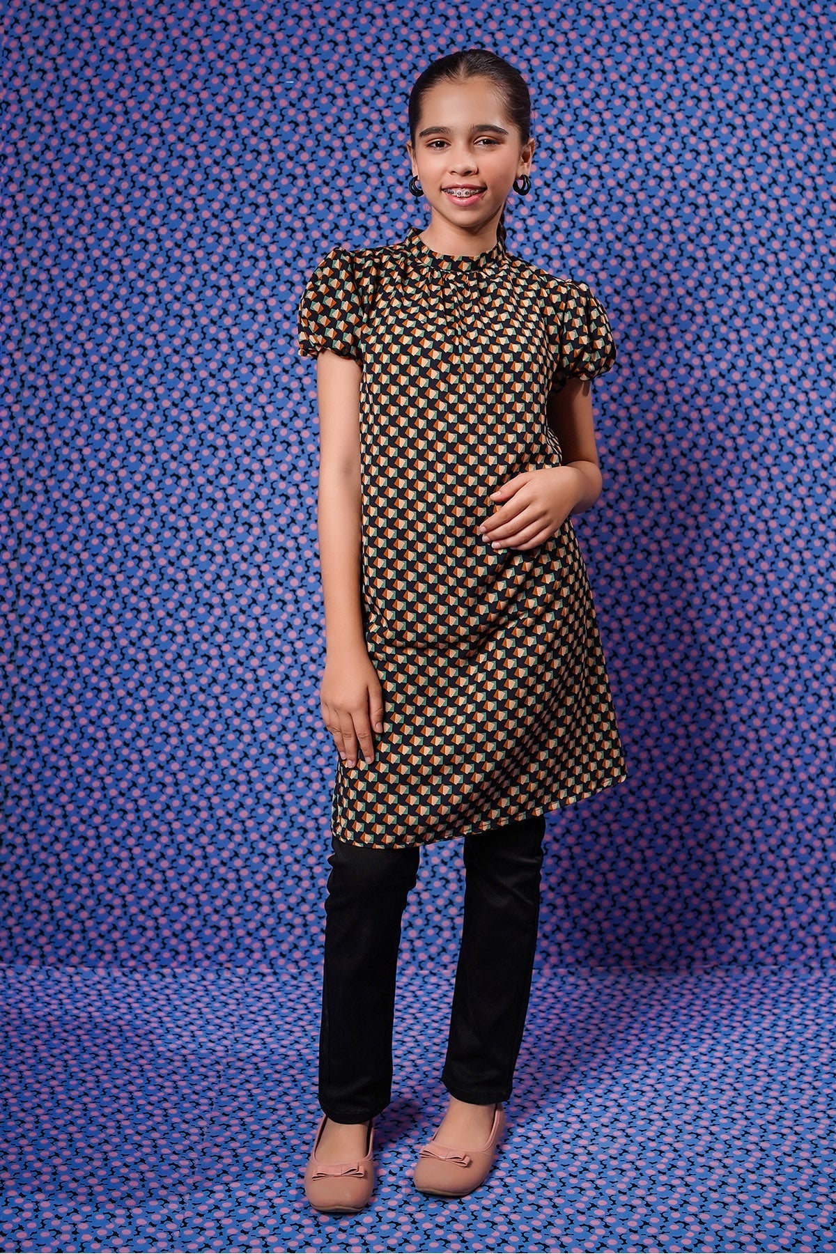 Printed Georgette Top - Wear Ochre