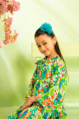 Ochre Clothing Toddler Western Printed Georgette Dress