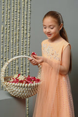 Sequence Net Hand Adda Work 3 Pc Suit - Wear Ochre