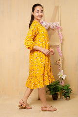 Ochre Clothing Georgette Printed Dress