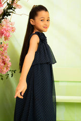 Ochre Clothing Toddler Western Chiffon Foil Printed Dress