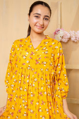 Ochre Clothing Georgette Printed Dress