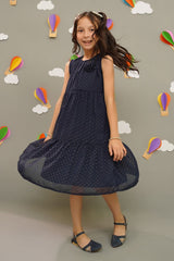 Chiffon Foil Printed Dress - Wear Ochre