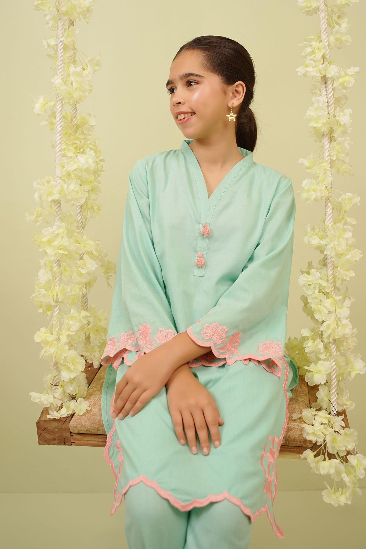 Cotton Embroidered 2 Pc Suit - Wear Ochre