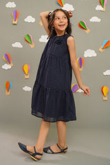 Chiffon Foil Printed Dress - Wear Ochre