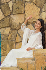 Georgette Hand Adda Work 3 Pc Suit - Wear Ochre