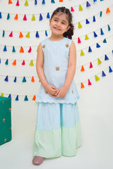 Chiffon Hand Adda Work 3 Pc Suit - Wear Ochre