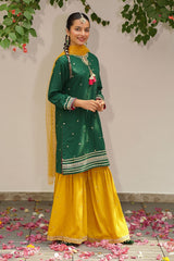 Ochre Clothing Raw Silk Embroidered 3 Pc Suit Collection'2025-MHD-11