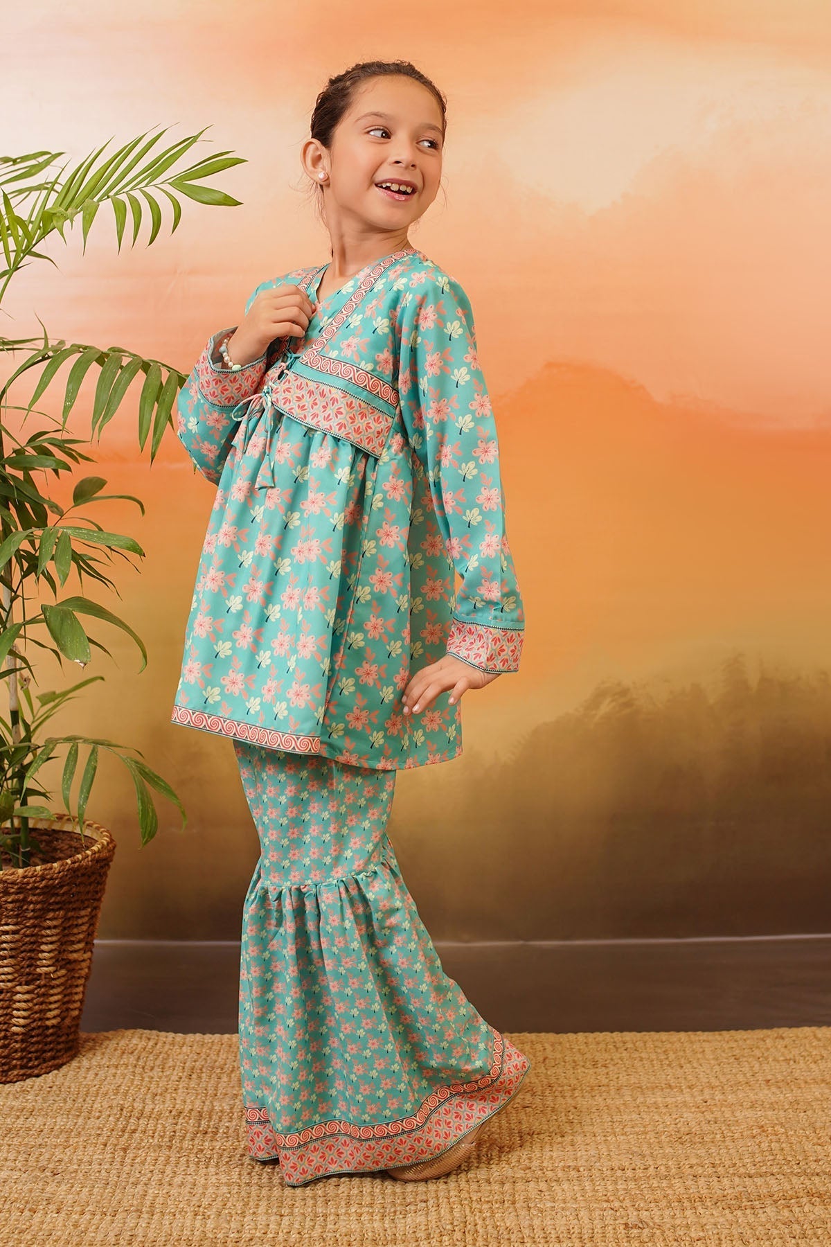 Swiss Lawn Digital Printed 2 Pc Suit - Wear Ochre