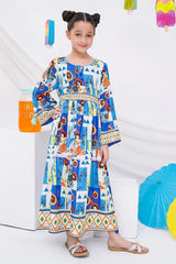Ochre Clothing Stitched 1 Piece Western Kids Dress-OCH-DPPLD-9