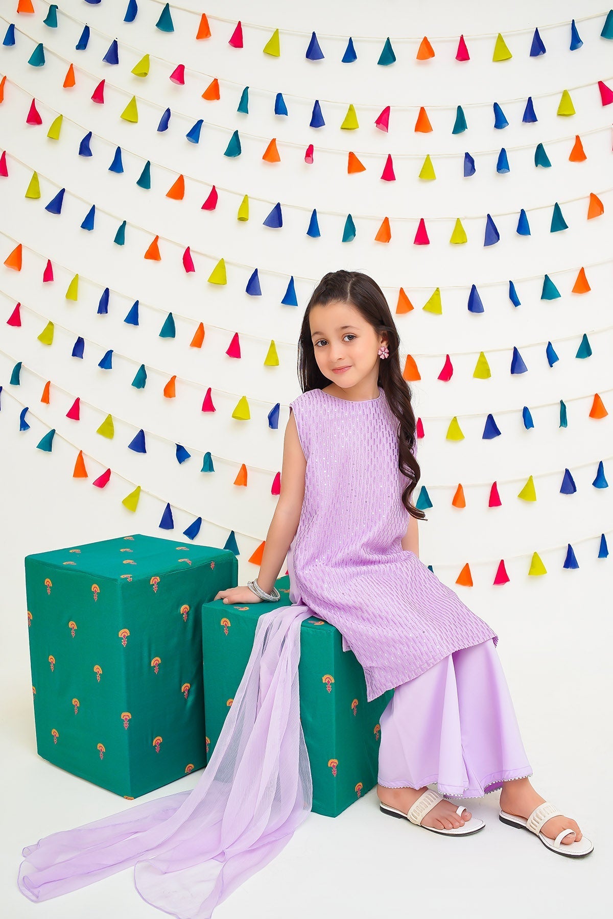 Chiffon Embroidered 3 Pc Suit - Wear Ochre