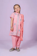 Ochre Clothing Stitched 3 Piece Cotton Emb Kids Suit-OCH-CE3PS-0-1Y-0