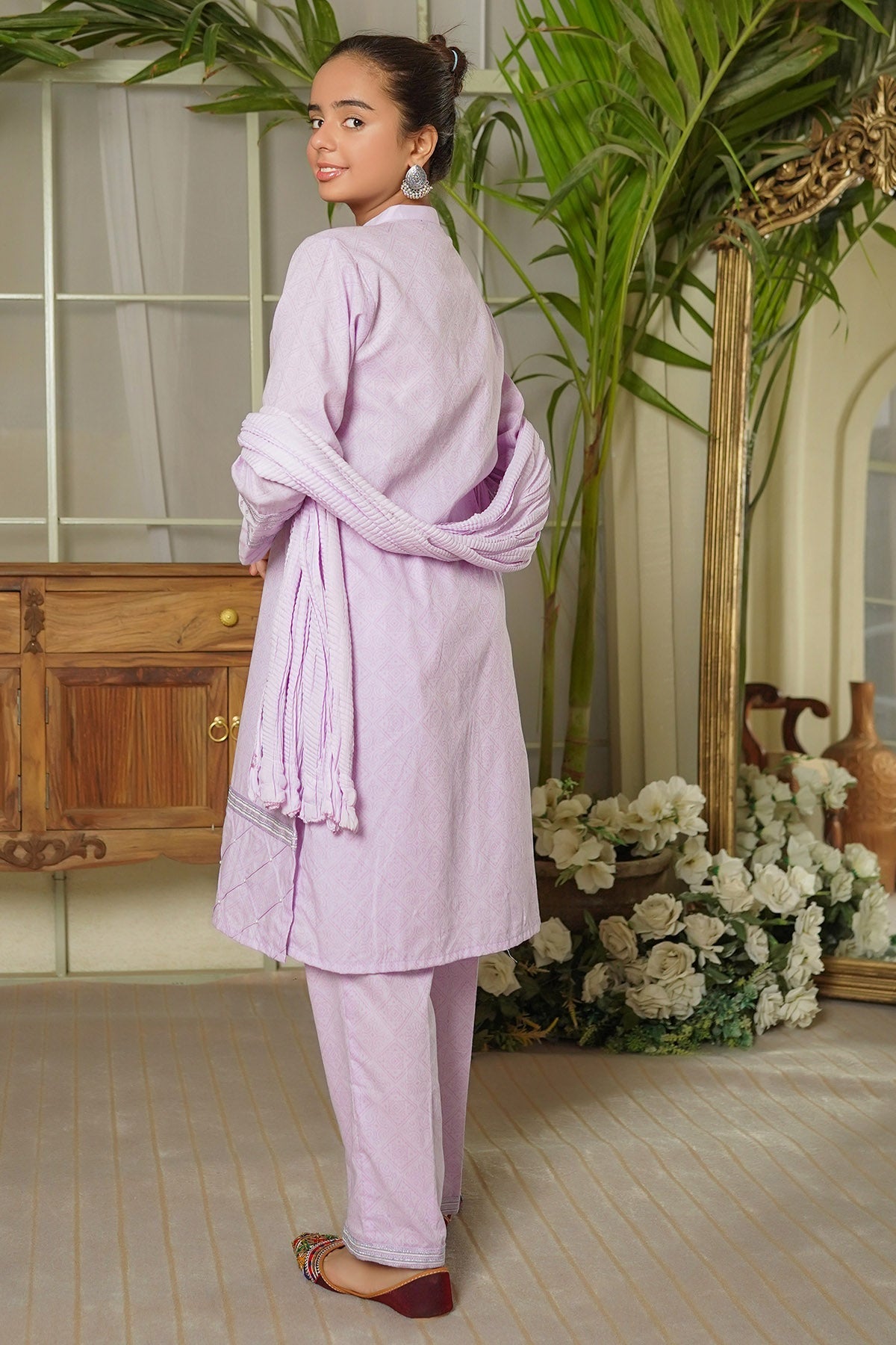 Cotton Embroidered 3 Pc Suit - Wear Ochre