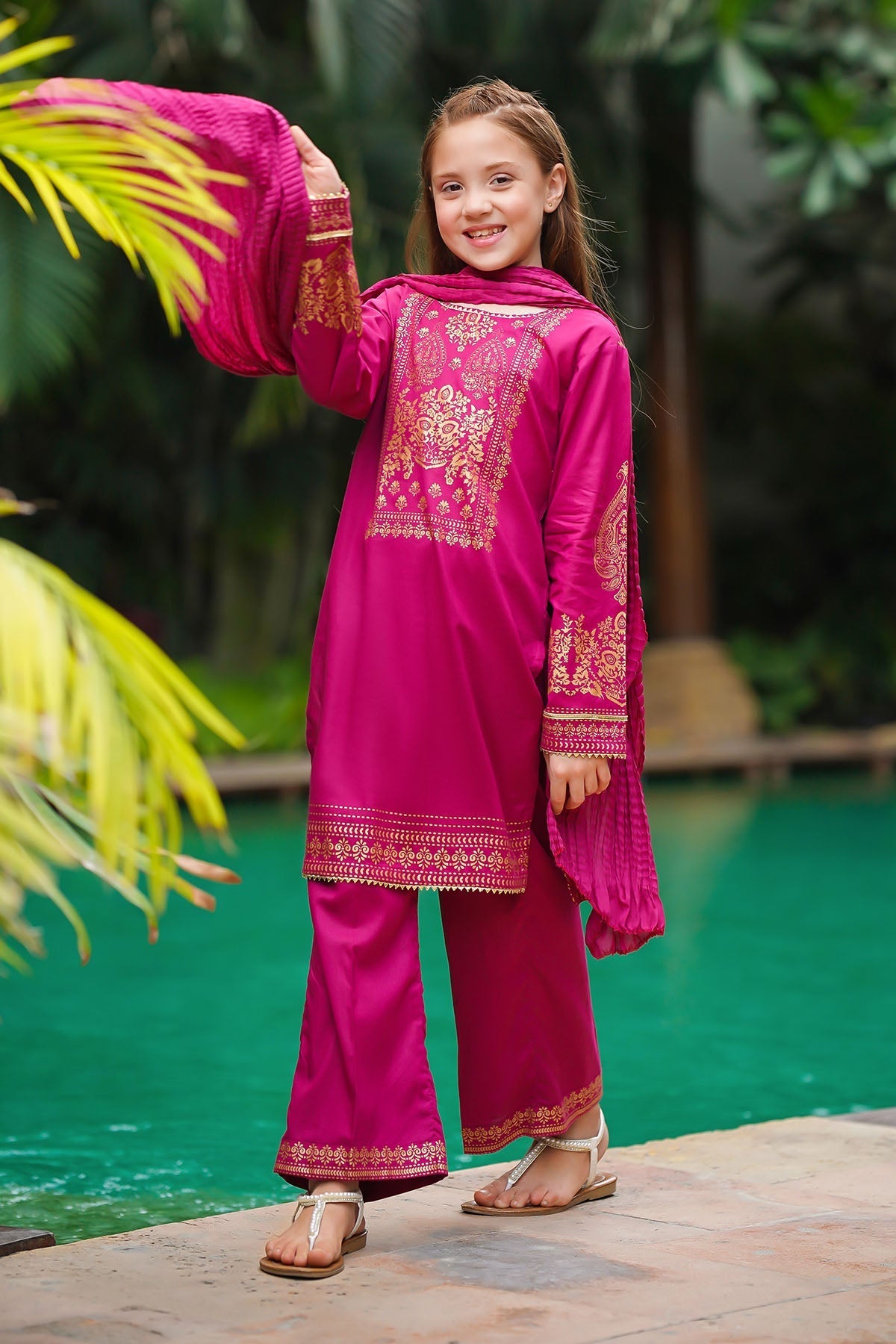 Ochre Clothing Cotton Printed 3 Pc Suit