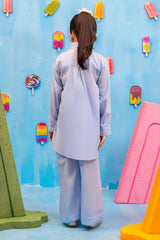 Ochre Clothing Kids Toddlers-Chambray Cotton 2 Pc Suit-INWC-06