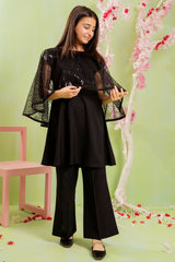 Ochre Clothing Foil Printed Net 2 Pc Suit