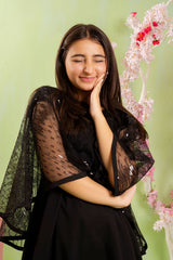 Ochre Clothing Foil Printed Net 2 Pc Suit