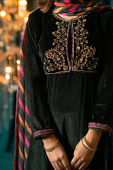 Ochre Clothing Stitched 3 Piece Velvet Collection'2025-OVF-43