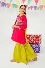 Ochre Clothing Kids Winter-Raw Silk Embroidered 3 Pc Suit-MHD-19