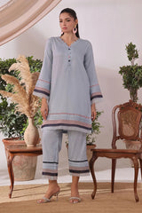 Ochre Clothing Women's Casual -Cotton Jacquard 2 Pc Suit-SOLS-21