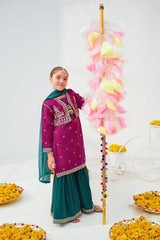 Ochre Clothing Stitched 3 Piece Emb Raw Silk Collection'2025-MHD-18