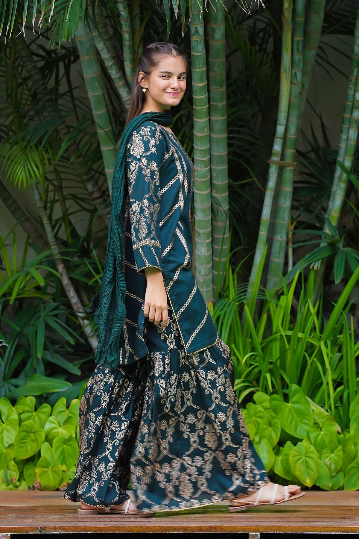 Ochre Clothing Cotton Printed 3 Pc Suit