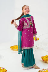 Ochre Clothing Stitched 3 Piece Emb Raw Silk Collection'2025-MHD-18