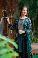 Ochre Clothing Cotton Printed 3 Pc Suit