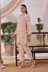 Ochre Clothing Women's Casual -Chambray Cotton 2 Pc Suit-SOLS-19